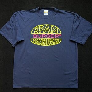 Vintage 80s 90s SPAM Burger Sandwich T Shirt Graphic Double Sided 2XL Mint